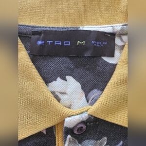 Etro mens floral print  polo shirt